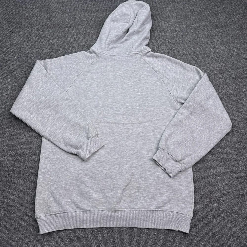 Adidas Fleece Hoodie‎ Adult Size Large Gray Pullover Sweatshirt Big Logo Active